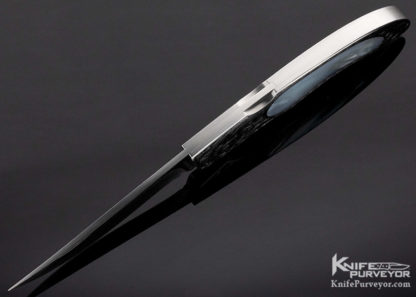 Jim Martin Custom Knife Sole Authorship Engraved Mother of Pearl Lockback - Image 3