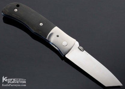 Jim Matthes Custom Knife Canvas Micarta and Titanium Tanto Linerlock - Image 2