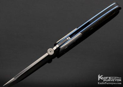 Jim Matthes Custom Knife Canvas Micarta and Titanium Tanto Linerlock - Image 4