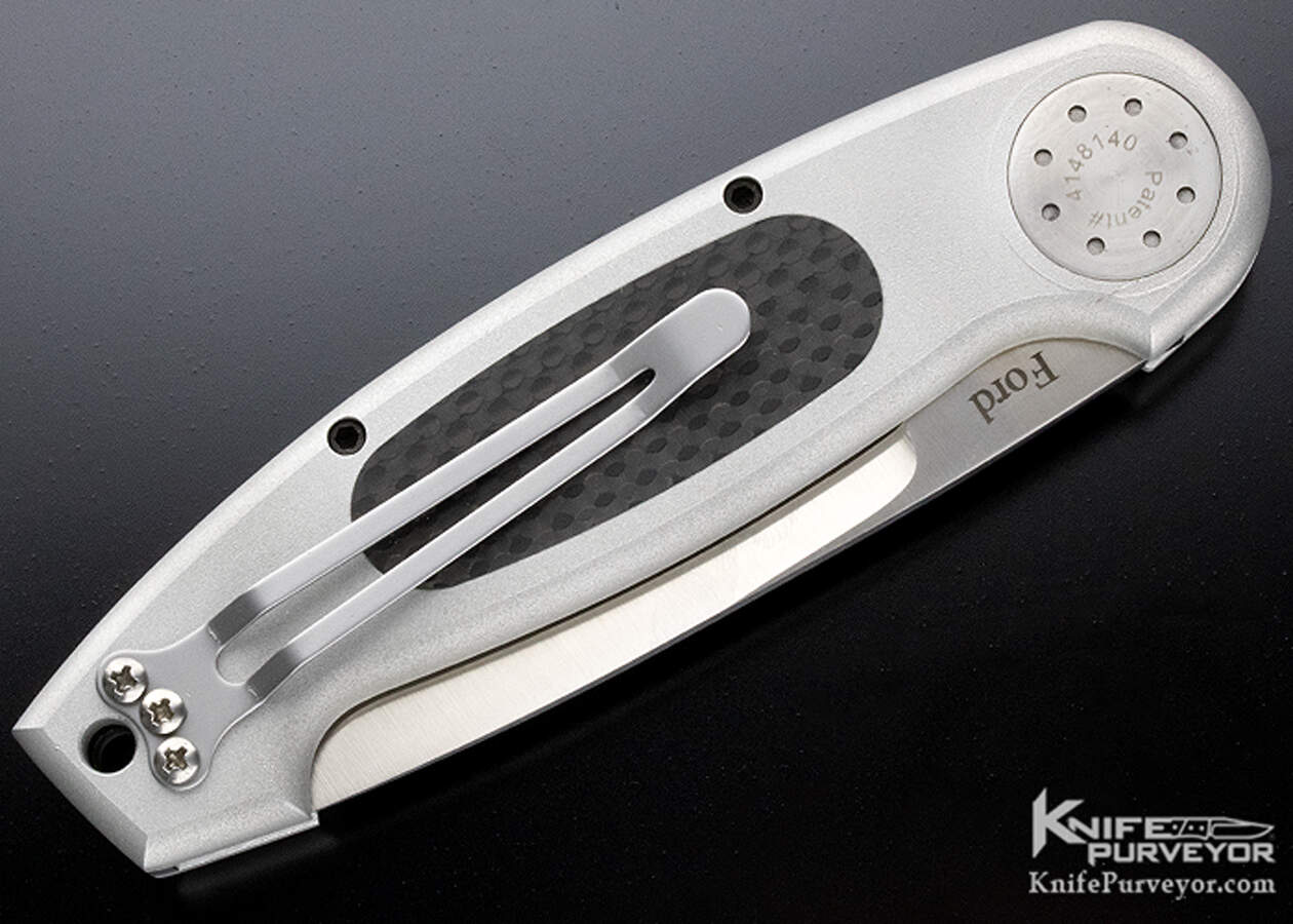 Jimmy Lile Vince Ford Collaboration Custom Knife Button Lock with Carbon Fiber Inlay - Image 8