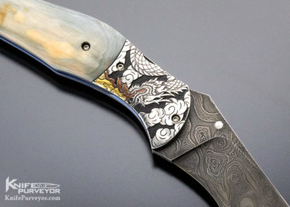 Jody Muller Custom Knife Sole Authorship Engraved and Damascus Linerlock - Image 8