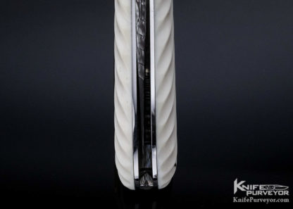 Joe Kious Custom Knife Damascus Automatic Front Lock with Gold Pins - Image 8