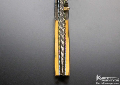 John Etzler Custom Knife Damascus & Mammoth Linerlock - Image 7