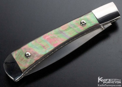John Fraps Custom Knife Small Gent's Black Lip Pearl Slipjoint - Image 4