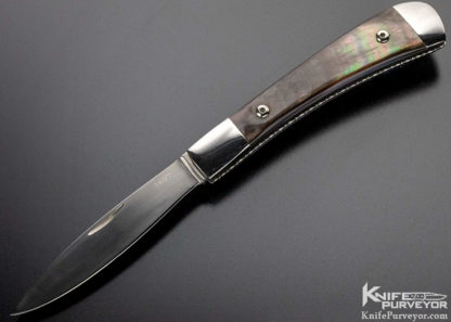 John Fraps Custom Knife Small Gent's Black Lip Pearl Slipjoint - Image 2