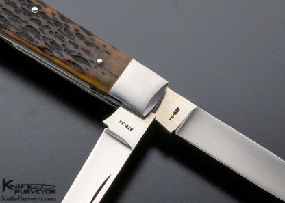 John Howser Custom Knife 2 Blade Jigged Bone - Image 4