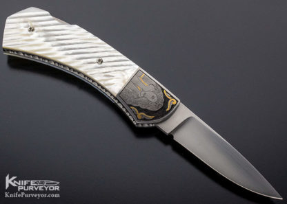John W Smith Custom Knife Sole Authorship Engraved Fluted Mother of Pearl Button Lock Automatic - Image 4