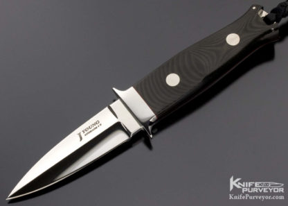 John Young Custom Knife "Defender" 1 of 10 Black Canvas Micarta