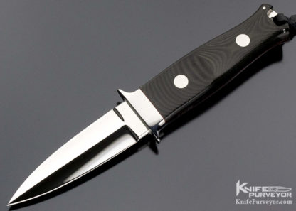 John Young Custom Knife "Defender" 1 of 10 Black Canvas Micarta - Image 2