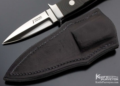 John Young Custom Knife "Defender" 1 of 10 Black Canvas Micarta - Image 5