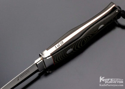 John Young Custom Knife "Defender" 1 of 10 Black Canvas Micarta - Image 4