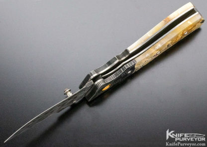 Jot Sing Khalsa Custom Knife Damascus & Agate Linerlock - Image 5