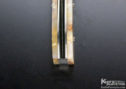 Jot Sing Khalsa Custom Knife Damascus & Agate Linerlock - Image 4