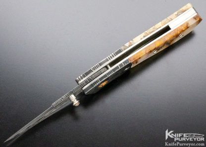 Jot Sing Khalsa Custom Knife Damascus & Agate Linerlock - Image 8