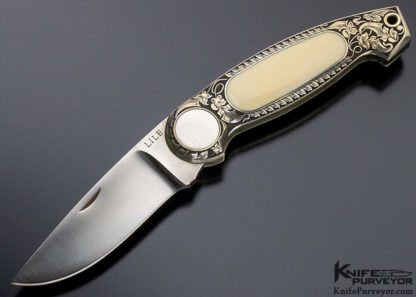 Jimmy Lile Custom Knife Julie Warenski Engraved Button Lock 9733