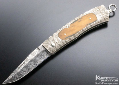 kaj embertsen damascus mammoth lockback custom knife 9805 open