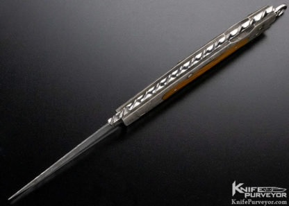 Kay Embertsen Custom Knife Sole Authorship Damascus & Mammoth Lockback - Image 6