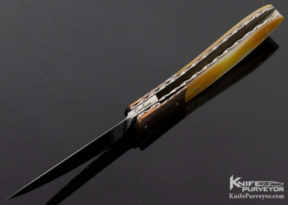 Kelly Carlson Custom Knife  Gold Lip Pearl & Super Conductor Linerlock - Image 7