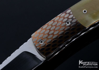 Kelly Carlson Custom Knife  Gold Lip Pearl & Super Conductor Linerlock - Image 2