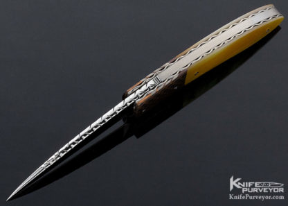 Kelly Carlson Custom Knife  Gold Lip Pearl & Super Conductor Linerlock
