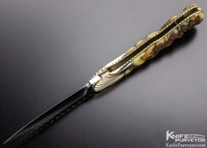 Ken Steigerwalt Custom Knife Fluted Nickle Silver Bolster Rams Horn Lockback - Image 8