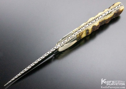 Ken Steigerwalt Custom Knife Fluted Nickle Silver Bolster Rams Horn Lockback