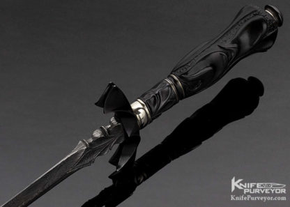 Larry Fuegen Custom Knife Carved Ebony Dagger - Image 7
