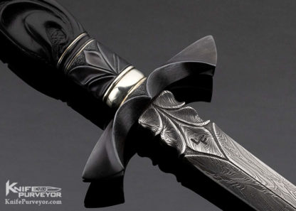Larry Fuegen Custom Knife Carved Ebony Dagger - Image 8