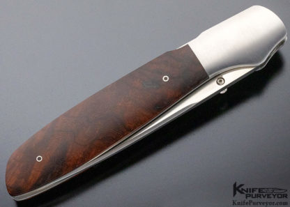 Larry Newton Custom Knife Desert Ironwood  Front Lock - Image 3