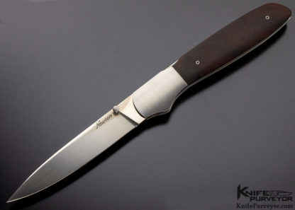 Larry Newton Custom Knife Desert Ironwood  Front Lock - Image 5