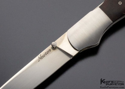Larry Newton Custom Knife Desert Ironwood  Front Lock