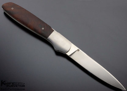 Larry Newton Custom Knife Desert Ironwood  Front Lock - Image 6
