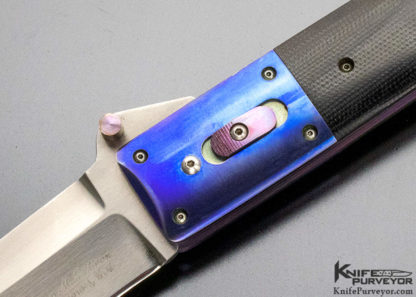 Leon Pittman Custom Knife Anodized Titanium & G-10 Slide Release - Image 2