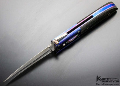 Leon Pittman Custom Knife Anodized Titanium & G-10 Slide Release - Image 9