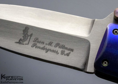 Leon Pittman Custom Knife Anodized Titanium & G-10 Slide Release - Image 4
