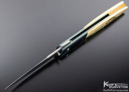 John Fuller Custom Knife Linerlock Scrimshawed by Linda Karst Stone - Image 9
