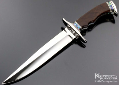 Lloyd Hale Custom Knife Fighter Desert Ironwood, Blackwood, Paua, Goldlip - Image 2