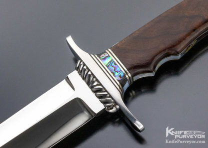 Lloyd Hale Custom Knife Fighter Desert Ironwood, Blackwood, Paua, Goldlip - Image 5