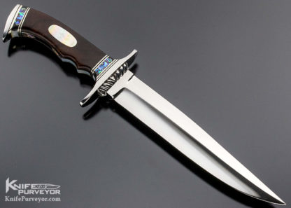Lloyd Hale Custom Knife Fighter Desert Ironwood, Blackwood, Paua, Goldlip - Image 7