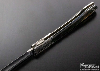 Scott Sawby Custom Knife Engraved by Jody Muller "Swift" Selflock with Blacklip Tahitian Pearl - Image 8