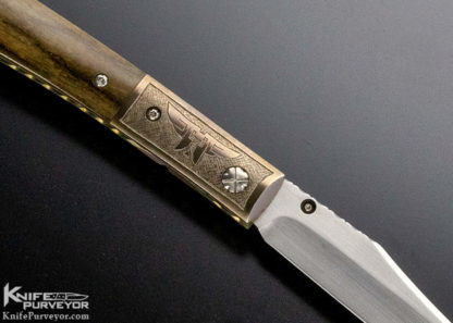 Mel Pardue Custom Knife Engraved Bolster Giraffe Bone Linerlock - Image 3
