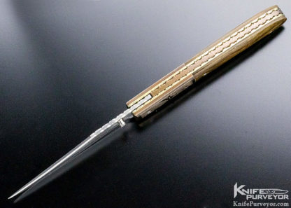 Mel Pardue Custom Knife Engraved Bolster Giraffe Bone Linerlock