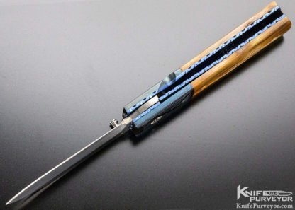 Mel Pardue Custom Knife Engraved Bolster Giraffe Bone Linerlock - Image 4