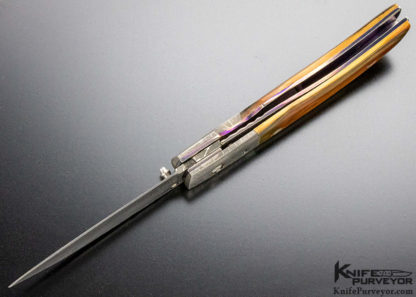 Joe Pardue Custom Knife Mammoth & Damascus Linerlock - Image 4