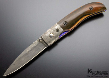 Joe Pardue Custom Knife Mammoth & Damascus Linerlock - Image 6