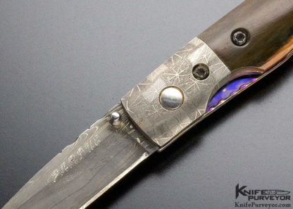 Joe Pardue Custom Knife Mammoth & Damascus Linerlock - Image 7