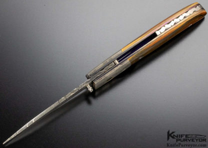 Joe Pardue Custom Knife Mammoth & Damascus Linerlock - Image 8