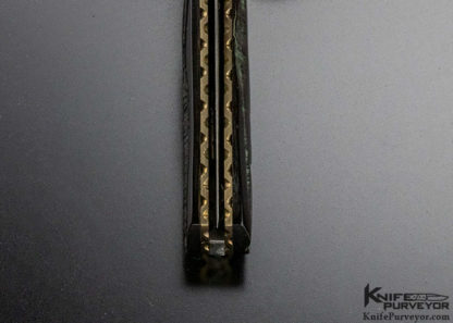 Mel Pardue Custom Knife Damascus & Buffalo Horn Tanto Linerlock - Image 3