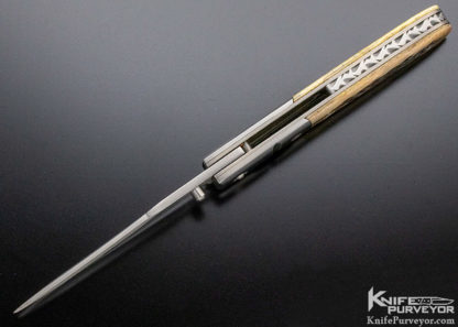 Mel Pardue Custom Knife Jigged Bone Toothpick Linerlock - Image 2