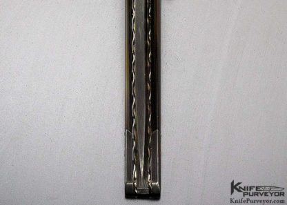 Michael Vagnino Custom Knife Damascus & Black Lip Pearl Linerlock - Image 4